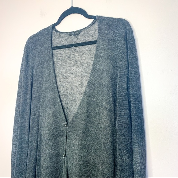Eileen Fisher Grey Linen Grey Button Up Cardigan - Picture 4 of 7